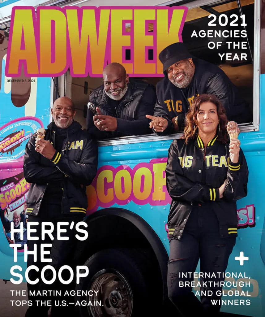 AD week Magazine cover ft. Tag Team Group members DC Glenn, Steve Rolln , Kristen cavello, and danny robinson for ad agency of the year.
